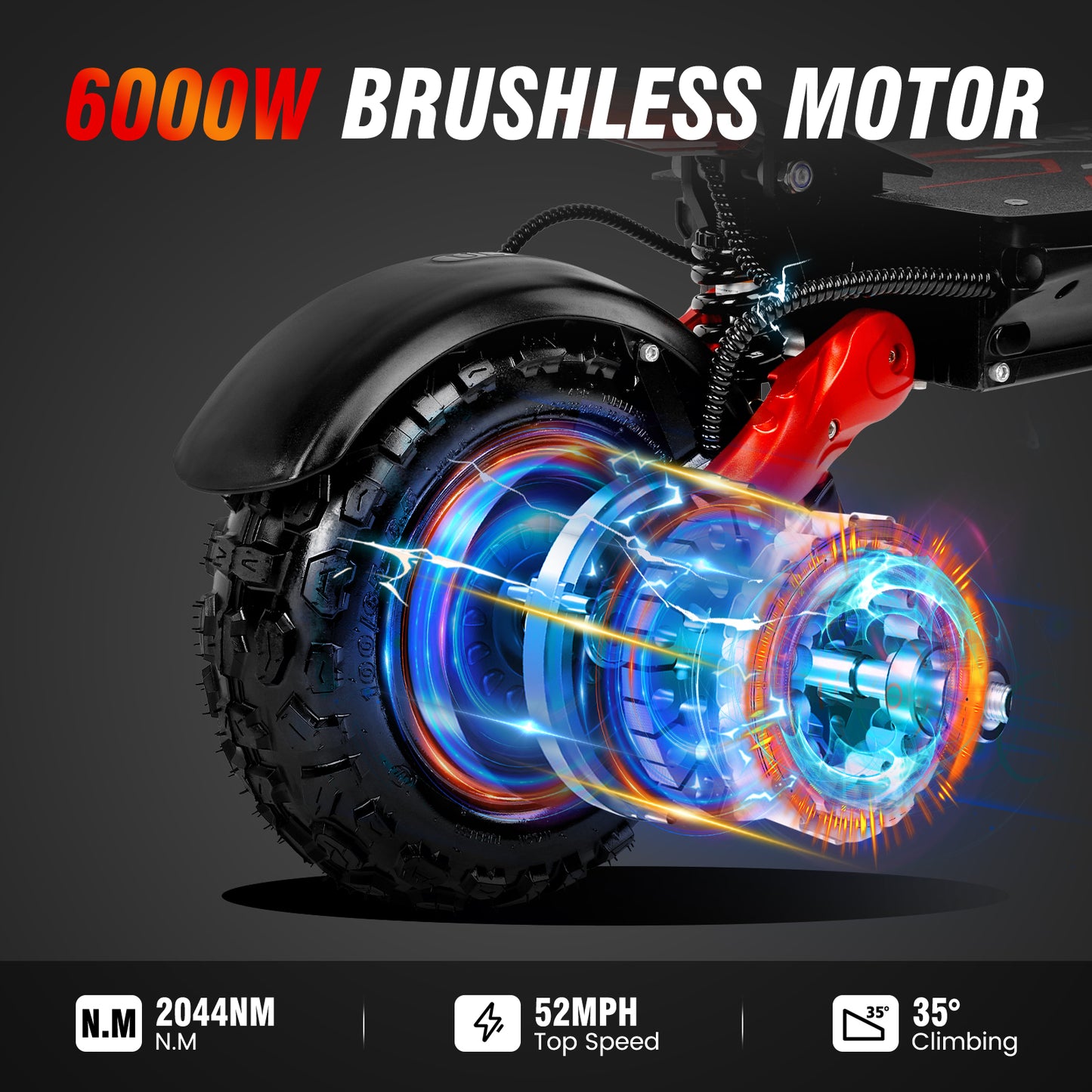 ULTRON Electric Scooter for Adults, Electric Scooter with Seat 11" 60V 6000W 1440WH, Up to 52MPH 50Miles