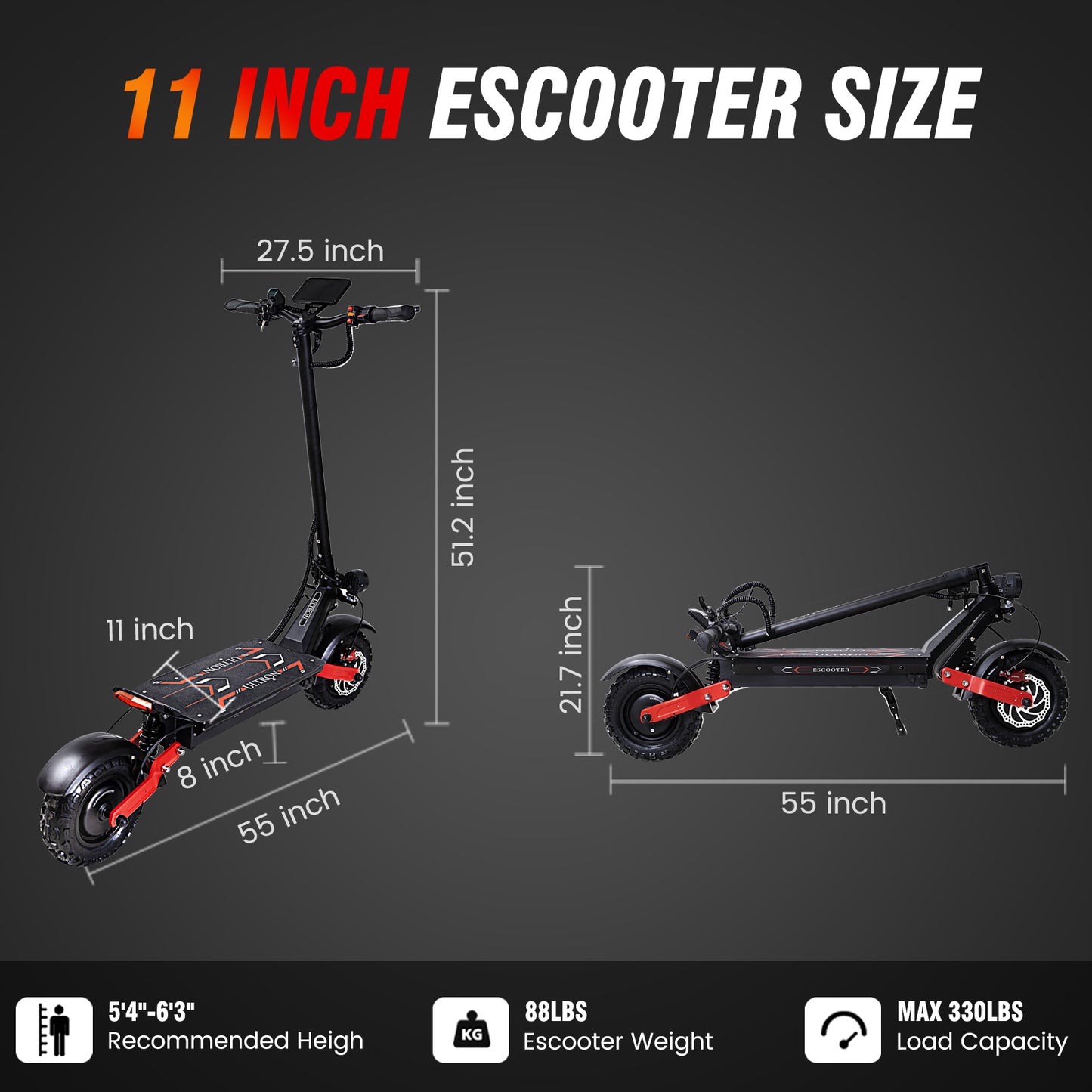 ULTRON Electric Scooter for Adults, Electric Scooter with Seat 11" 60V 6000W 1440WH, Up to 52MPH 50Miles
