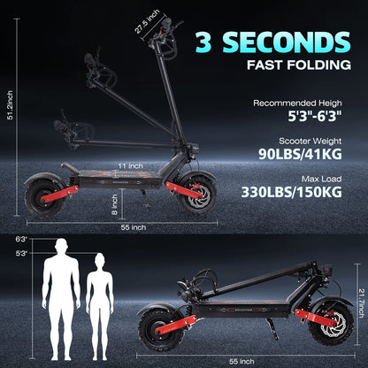 6000W 52-55MPH Second-hand Fast Electric Scooter