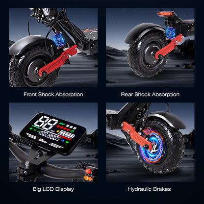 6000W 52-55MPH Second-hand Fast Electric Scooter